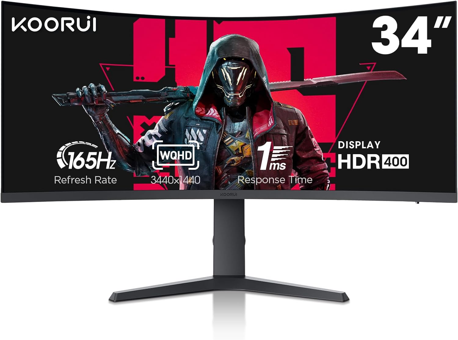 koorui 34 inch ultrawide curved gaming monitor 144 hz 165 hz